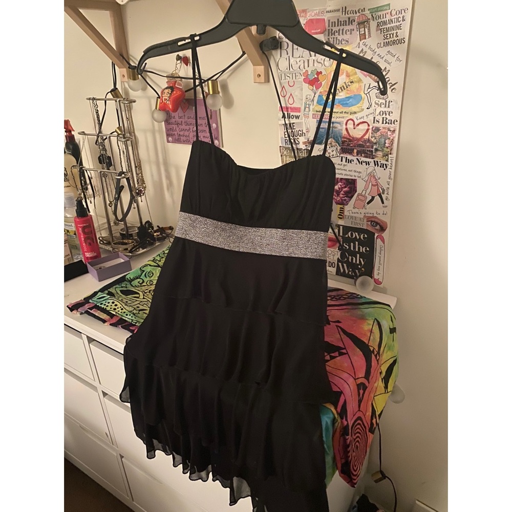 Black midi dress
